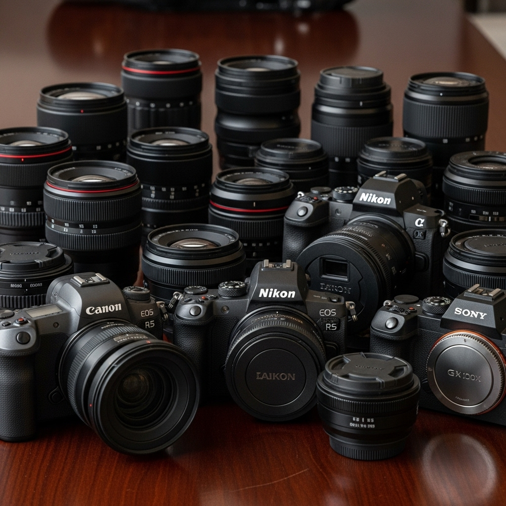 Camera Equipment Professional cameras and lenses